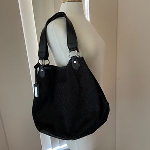 Tommy  hilfiger black canvas soulder bag